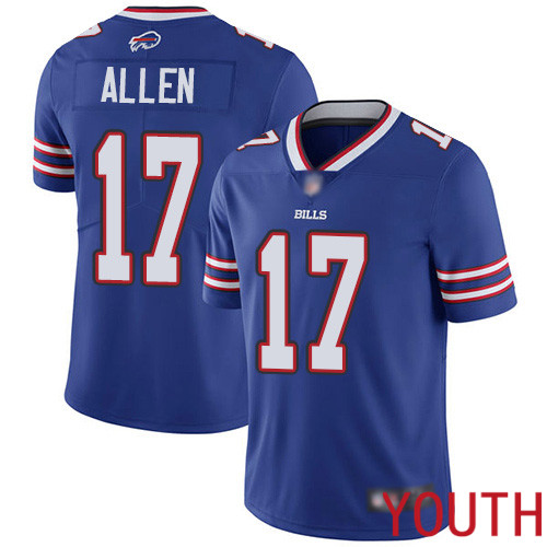 Youth Buffalo Bills #17 Josh Allen Royal Blue Team Color Vapor Untouchable Limited Player NFL Jersey->women nfl jersey->Women Jersey